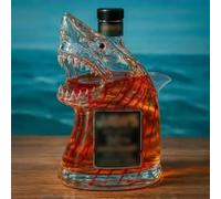 HomeJoySet Botella De Whisky Bruce The Shark, Edición Limitada Del 50.º Aniversario De Tiburón, Con Forma De Animal Grabada En Vidrio For Amantes Del Whisky.(A)
