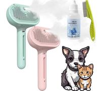 HomeJoySet Cepillo De Aseo For Mascotas 3 En 1 (Paquete De 2) con Autolimpieza, Spray Y Depilación. Ideal For Gatos, Perros Y Animales Pequeños, De Pelo Largo Y Corto.(2pcs-A)