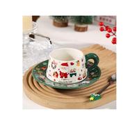 HomeJoySet ,Ceramic Coffee Cups,High Appearance Level, Personality Creative Ceramic Cups,Beautiful and Designed Coffee Cup with saucer,Suitable for Home,Office,Restaurants and Cafe(Green)