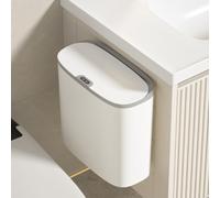 HomeJoySet Cubo De Basura Inteligente Impermeable Con Sensor De Movimiento En La Tapa. Montaje En Pared, Ideal For Cocina, Baño, Salón Y Aseo (gris, Con Pilas).(Grey,Battery version)
