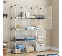 HomeJoySet Cubos De Almacenamiento Portátiles con Puertas (12 Cubos, 14x14) - Estable con Paneles Metálicos
