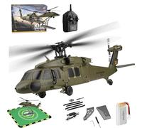 HomeJoySet Helicóptero RC For Adultos, Modelo Black Hawk Sin Flybar, 2.4G, 4 Canales, Giroscopio De 6 Ejes Con Retención De Altitud, Soporte De Exhibición Y Almohadillas, Versión De 2 Baterías(1-batte