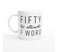HomeJoySet Taza De Café Con La Palabra F Más Importante, Regalo Divertido For El 50 Cumpleaños De Una Mujer, Un Hombre, Una Mamá, Un Papá, Un Esposo O Una Esposa.(White)