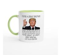 HomeJoySet Taza Eres Un Gran Hermano, Divertida Taza De Café De Cerámica, Regalo De Cumpleaños, Navidad Y Día Del Padre For Un Hermano.(Green/White,Brother Gift)