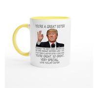 HomeJoySet Taza Eres Un Gran Hermano, Divertida Taza De Café De Cerámica, Regalo De Cumpleaños, Navidad Y Día Del Padre For Un Hermano.(Yellow/White,Sister Gift)