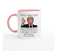 HomeJoySet Taza Eres Un Gran Hermano, Divertida Taza De Café De Cerámica, Regalo De Cumpleaños, Navidad Y Día Del Padre For Un Hermano.(Pink/White,Sister Gift)