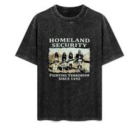 Homeland Security Fighting Terrorism Since 1492 Unisex T-Shirt Printed tee Black Mens Top Shirt L