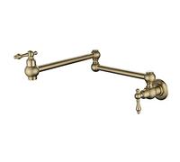 HomeLava Grifo de cocina plegable clásico Grifo de fregadero de pared Grifo de cocina monomando Grifo de agua fría Grifo mezclador monomando, Latón