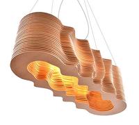 HomeLava Nordic Lámpara Colgante de Madera Diseño de Onda Luz Efecto 3D Control Digital Restaurante Salón Comedor DIY Diseño Original (Grande)