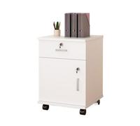 HOMEle - Archivador de oficina blanco con archivador simple para el hogar y la oficina, gabinete de perfil bajo para documentos eficientes