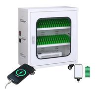 HOMEle - Estadística de carga de teléfono celular con ruedas y bloqueo, solución de carga portátil segura para escuelas y oficinas, concentrador de carga multidispositivo