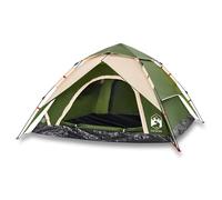 HOMELEN 4 Personas Camping Tent Dome Green Quick Release Waterproof Family Tent with Removable Rainfly, 190T Poliéster PU Coating Outdoor Shelter for Camping, Hiking, Backpacking and Family Adventures
