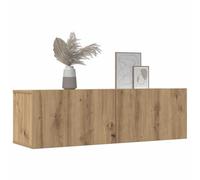 HOMELEN Armario de pared para TV, 2 unidades, roble Artisan, 100 x 30 x 30 cm, armario para TV, estilo escandinavo, mueble de TV, mueble de salón, mesa de televisión, armario para sala de estar
