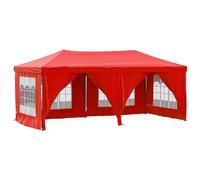 Homelen - Canopy plegable para fiestas con paredes laterales rojas, 3 x 6 m, resistente al agua, resistente a los rayos UV, para exteriores, marco de acero Oxford 210D, para camping, picnics, barbacoa
