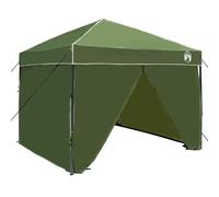 Homelen Canopy Tent Manual Green Outdoor Pop-Up Shelter 243 x 243 x 251 cm Fabric Gazebo - Instalación instantánea portátil para fiestas de jardín, camping, eventos en la playa y relajación en el