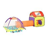 Homelen Children Play Tent with 250 Balls Multicolored Polyester Indoor Playhouse 3 in 1 Design Crawl Tunnel for Kids Home Playroom Activity Center - 338 x 123 x 111 cm