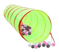 Homelen Children Play Túnel con 250 bolas verdes, 175 cm, poliéster, diversión para interiores y exteriores, duradero, resistente al agua, espacio de rastreo para niños, Playroom, Backyard, Birthday