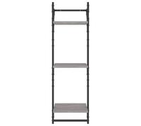 HOMELEN Estanterías flotantes para la pared, estantes de pared con 3 estantes y barras, 2 unidades de estantes de pared Sonoma grises, diseño moderno - espacio de almacenamiento - Construcción estable