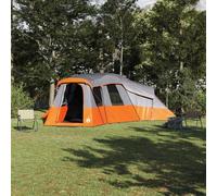 Homelen Family Camping Tent Large 20 Personas Outdoor Shelter with E-Port Waterproof Tafetán Material Grey Orange Color 762 x 655 x 218 cm for Garden Summer Camping Trips and Family Adventures