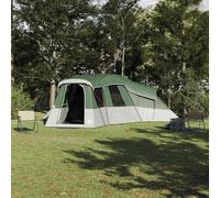 HOMELEN Family Tent with Roof Green 762 x 655 x 218 cm, material de tafetán impermeable para 20 personas, 4 habitaciones, refugio de camping con E-Port Light Hanger para exteriores, jardín, camping