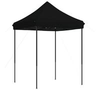 HOMELEN Foldable Party Tent Pop Up Black 200x200x306 cm Waterproof Oxford Fabric PVC Coating Outdoor Event Shelter for Weddings Festivals Picnics BBQ Gatherings with Carry Bag
