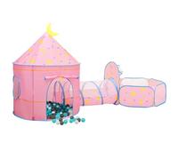 Homelen Kids Play Tent with 250 Balls Pink Castle Ball Pit Play Tunnel 3 en 1 Indoor Outdoor Playhouse Durable Poliéster Fabric 301x120x128 cm Children's Toy for Home Backyard Fun Games Birthday Gift