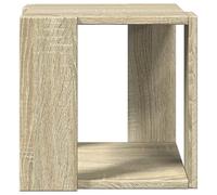 HOMELEN Mesa auxiliar con espacio de almacenamiento, madera de roble Sonoma, 32 x 32 x 30 cm, robusta mesa de salón para sofá con capacidad de carga de 75 kg, mesas y mesas de café