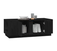 HOMELEN Mesa auxiliar de madera maciza de pino negro con espacio de almacenamiento, 110 x 50 x 40 cm, moderna mesa de salón con 4 compartimentos y 2 puertas para un diseño interior elegante, mesas y