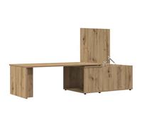 HOMELEN Mesa auxiliar de roble Artisan con espacio de almacenamiento, material de madera, 150 x 50 x 35 cm, mesa de salón estable para libros y revistas, perfecta para salón y área de entretenimiento