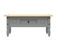 HOMELEN Mesa auxiliar estilo México rústico de pino gris y marrón, 100 x 55 x 44 cm, con cajón para salón, comedor, rincón de sofá, aparador, almacenamiento, muebles, mesas y mesas de café