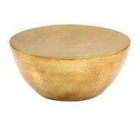 HOMELEN Mesa de centro auxiliar, diseño llamativo, aluminio martillado, latón 70 x 30 cm, diseño de cuenco pulido, para salón, mesa de sofá, mesa de almacenamiento, para bebidas, aperitivos
