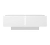 HOMELEN Mesa de centro blanca de madera 90 x 60 x 31 cm, mesa auxiliar con tablero robusto para bebidas, aperitivos, libros, decoración, ideal para el salón para noches acogedoras y entretenimiento