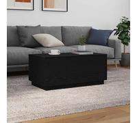 HOMELEN Mesa de centro con iluminación RGB, material de madera de roble negro, 90 x 50 x 40 cm, muebles de salón, mesa de sofá moderna con conexión para salón y zona de entretenimiento