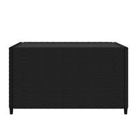 HOMELEN Mesa de centro cuadrada de jardín para exteriores, color negro, ratán sintético, 50 x 50 cm, cristal templado, resistente a la intemperie, marco de acero estable, terraza, balcón, mesas y