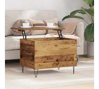 HOMELEN Mesa de centro de diseño industrial de madera envejecida, 60 x 44,5 x 45 cm, altura ajustable con espacio de almacenamiento, para salón, mesa de comedor, mesa de trabajo, mesas y mesas de café