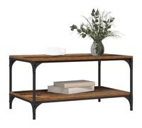 HOMELEN Mesa de centro de madera antigua, 80 x 50 x 40 cm, con estante, duradera, mesa auxiliar con espacio para libros y decoración, perfecta para tu hogar