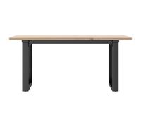 HOMELEN Mesa de centro de madera maciza de pino, acero macizo, 90 x 40 x 45 cm, mesa auxiliar con tablero robusto para bebidas, aperitivos, decoración - Elegante mesa de sofá para un ambiente moderno