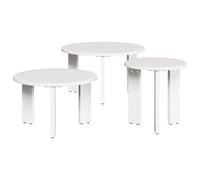 HOMELEN Mesa de centro de madera maciza de pino, juego de nido, 3 piezas, color blanco, 47,5 x 47,5 cm, mesas de salón con espacio para café, libros, decoración, mesas y mesas de café