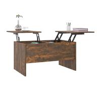 HOMELEN Mesa de centro de roble ahumado, 80 x 50 x 42 cm, material de madera con tablero ajustable y espacio de almacenamiento, moderna mesa de salón para leer, escribir y entretenimiento, mesas y