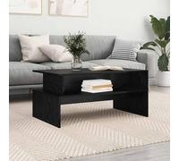 HOMELEN Mesa de centro de roble negro para salón, 90 x 55 cm, con estante de almacenamiento, moderna mesa auxiliar de madera para noches acogedoras, lectura y entretenimiento, mesas y mesas de café