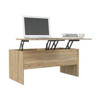 HOMELEN Mesa de centro de roble Sonoma, 102 x 50,5 x 46,5 cm, material de madera para salón, rincón de lectura y área de entretenimiento como mesa lateral funcional con diseño elegante, mesas y mesas