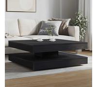 HOMELEN Mesa de centro giratoria 360 grados de aspecto de roble negro, 90 x 90 x 34,5 cm, con espacio de almacenamiento y tablero giratorio para salón moderno, mesas y mesas de café