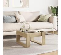 HOMELEN Mesa de centro Infinity con iluminación RGB, madera de vidrio, roble Sonoma, 50 x 53 x 30 cm, para salón, dormitorio, mesa de café moderna con conexión para un ambiente acogedor