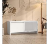 HOMELEN Mueble de TV blanco, 90 x 35 x 40 cm, material de madera, armario para TV, estilo escandinavo, mueble de TV, mueble de salón, mueble de TV, mesa de televisión, armario para sala de estar