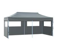 HOMELEN Professional Folding Party Tent 4 Sidewalls 3x6m Steel Frame Anthracite Waterproof Oxford Fabric - Canopy Pop Up Portable for Outdoor Events Wedding Market Festivals Camping BBQ Shelter