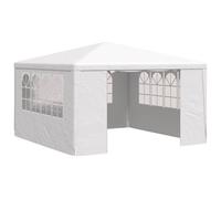 Homelen Professional Party Tent 4x4m with Side Walls White Waterproof Outdoor Gazebo - Heavy Duty 90g/m² Material PE Material Steel Frame UV Resistant Canopy for Garden Parties Events Wedding Camping