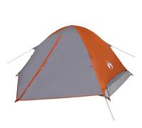 HOMELEN - Refugio para 4 personas para camping, impermeable, color naranja y gris, con puerto electrónico, poliéster 185T, revestimiento de poliuretano, resistente al viento, doble cremallera para