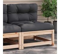 HOMELEN Sofá de jardín sin reposabrazos con cojín de madera maciza de pino, juego de salón de jardín, juego de muebles de balcón, juegos de muebles de jardín, juegos de entretenimiento, balcón, sofá