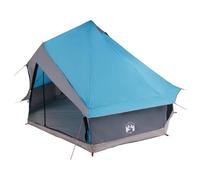 HOMELEN Tipi Tienda de campaña familiar con techo azul P/tafetán malla de poli 404 x 370 x 270 cm, impermeable, ignífuga para aventuras de camping