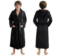 HOMELEVEL Albornoz Niños - Albornoces Infantiles de Franela 146-152 cm - Albornoces para Niño y Niña - Caliente y Extrasuave - Bata de Invierno Infantil - Albornoz para Casa